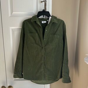 Kim Rogers Olive Corduroy Shirt NWT